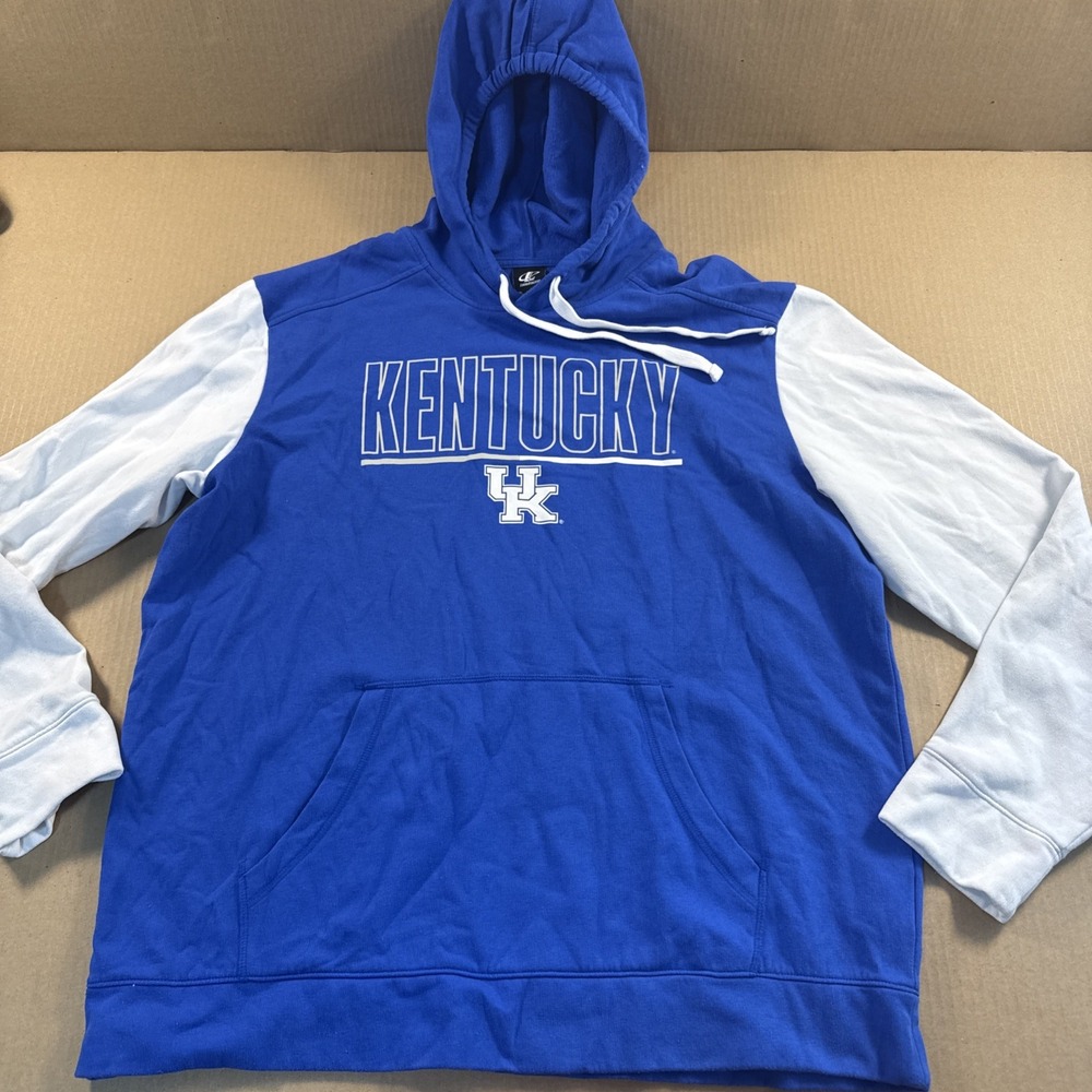 Logo Athletic Kentucky Wildcats Pullover Hoodie Sweatshirt XL Blue/White